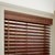 Detail close up of the 2 inch wood blinds featuring the Coffee Bean Color.