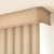 Detailed close up of the S Curved PVC Vertical Blinds in the Hampton Cameo color featuring the headrail.